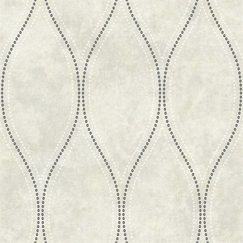 Marbled Gravel Ogee 54 Shimmering Pearl Commercial Wallpaper