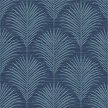 Marco Allover Dark Blue Palm Grasscloth Wallpaper