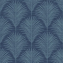 Marco Allover Dark Blue Palm Grasscloth Wallpaper