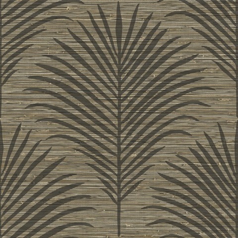 Marco Smoky Mood Palm Grasscloth Wallpaper