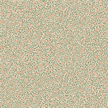 Marguerite Light Green Raised Small Floral & Leaf Wallpaper