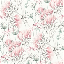 Mariell Pink Dragonfly Wallpaper