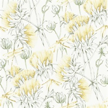 Mariell Yellow Dragonfly Wallpaper