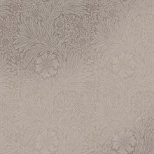 Marigold Fibrous Dark Taupe & Metallic Victorian Floral Wallpaper