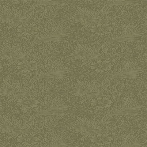 Marigold Tonal Floral Herb Wallpaper