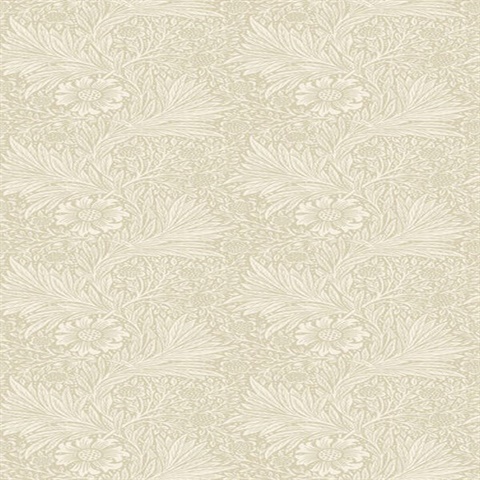 Marigold Tonal Floral Khaki Wallpaper