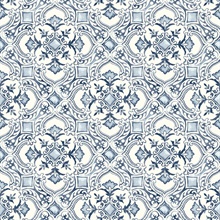 Marjoram Blue Floral Tile Wallpaper
