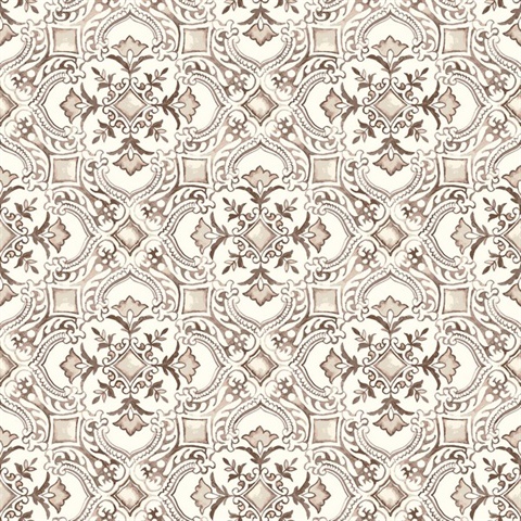 Marjoram Blush Floral Tile Wallpaper