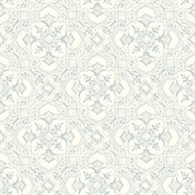 Marjoram Light Blue Floral Tile Wallpaper