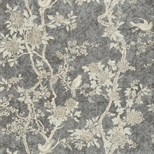 Marlowe Floral Gunmetal Floral Branch Ralph Lauren Wallpaper