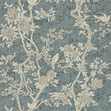 Marlowe Floral Slate Floral Branch Ralph Lauren Wallpaper