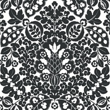 Marni Black Fruit Paisley Damask Wallpaper