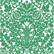 Marni Green Fruit Paisley Damask Wallpaper