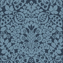 Marni Navy Blue Fruit Paisley Damask Wallpaper