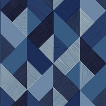 Marquetry Blue Lagoon Peel and Stick Wallpaper