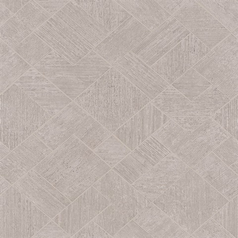 Marquetry Grey Tile Wallpaper