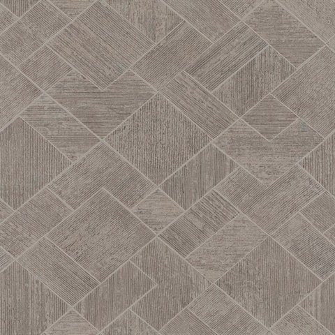 Marquetry Taupe Tile Wallpaper
