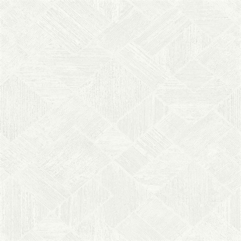 Marquetry White Tile Wallpaper
