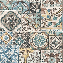 Marrakesh Blue Global Tiles Wallpaper