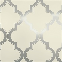 Marrakesh Cream & Metallic Silver Peel and Stick Wallpaper