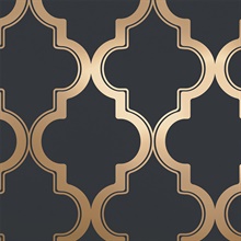 Marrakesh Midnight & Metallic Gold Peel and Stick Wallpaper