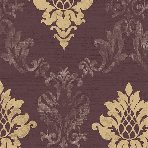 Marron Stephanie Damask