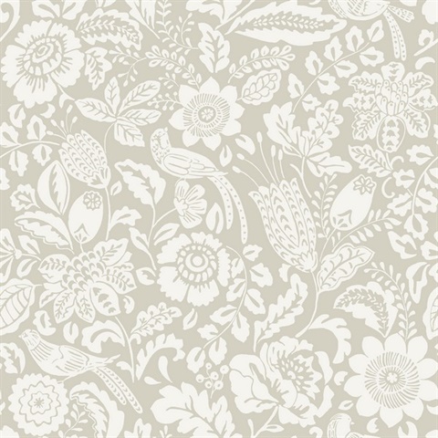 Marta Beige Floral Trail Wallpaper