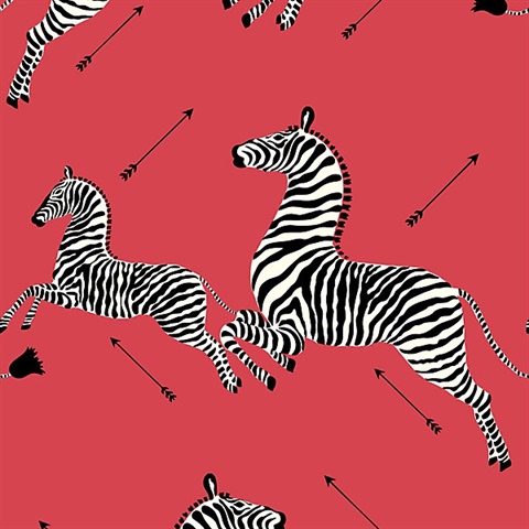 WP81388M-001 | Masai Red Zebra Wallpaper | Wallpaper Boulevard