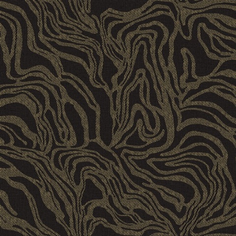 Massar Black Modern Marbled Wallpaper