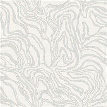 Massar Silver Modern Marbled Wallpaper