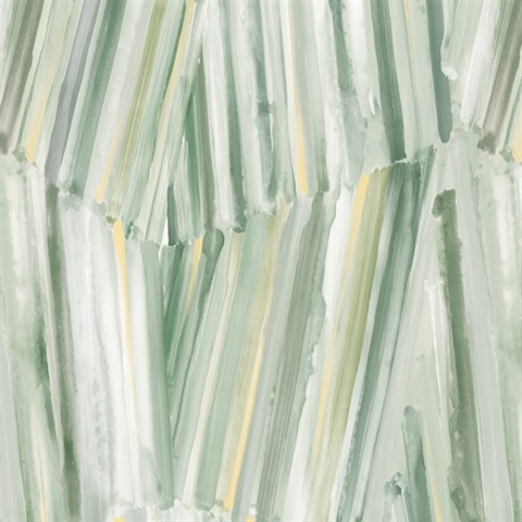 Masterwork Sea Green Brushstrokes 54" Commercial Grade Wallpaper
