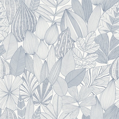 Mathias Blue Botanical Wallpaper