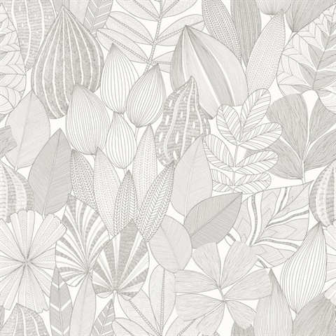 Mathias Grey Botanical Wallpaper