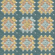 Maud Teal Crochet Geometric Wallpaper
