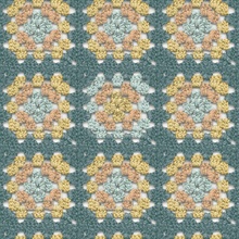 Maud Teal Crochet Geometric Wallpaper