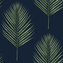 Maui Palm Botanical Midnight Blue & Paradise Green Peel and Stick Wall