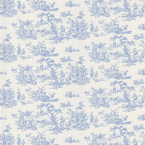 Blue Toile Wallpaper  Overstock