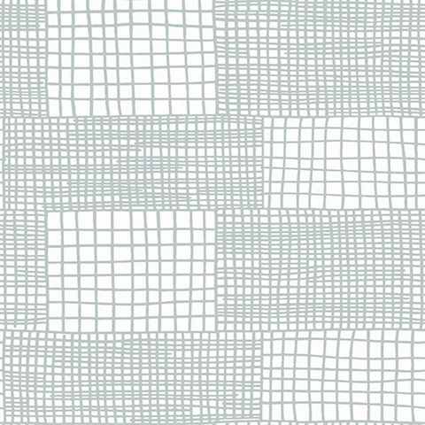 Maxwell Aqua Funky Retro Geometric Squares Wallpaper