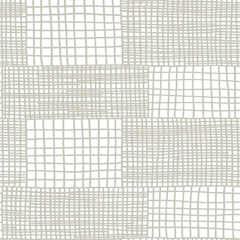 Maxwell Grey Funky Retro Geometric Squares Wallpaper