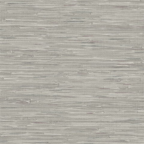 Maytal Grey Faux Grasscloth Wallpaper