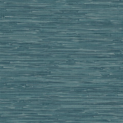 Maytal Turquoise Faux Grasscloth Wallpaper