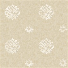 Meadow Beige Medallion Wallpaper