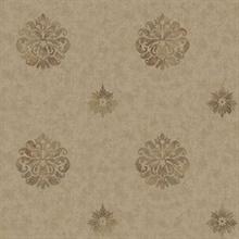 Meadow Espresso Medallion Wallpaper