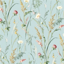 Meadow Flowers Floral Seabreeze Peel and Stick Wallpaper