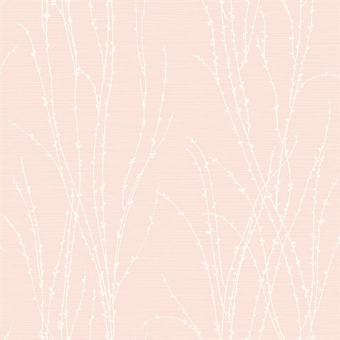 Meadow Grasses Light Pink Wallpaper