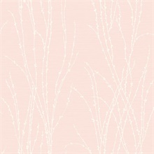 Meadow Grasses Light Pink Wallpaper