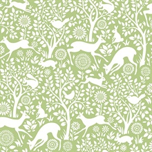 Meadow Green Animals Wallpaper