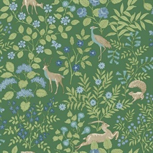 Meadow Green Woodland Floral Peel & Stick Wallpaper
