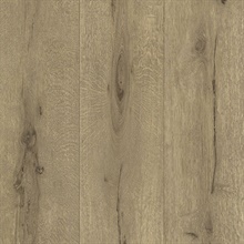 Meadowood Brown Wide Plank Wallpaper