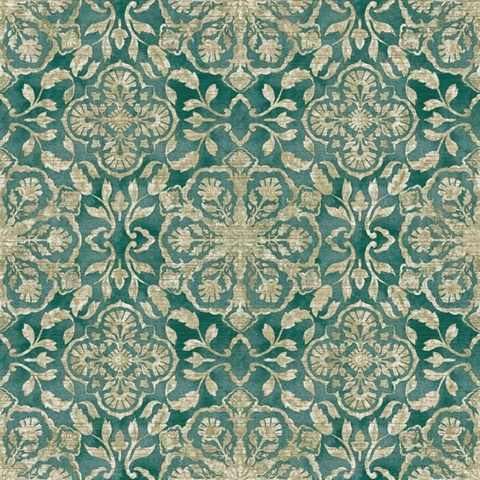 Green Medallion String Wallpaper